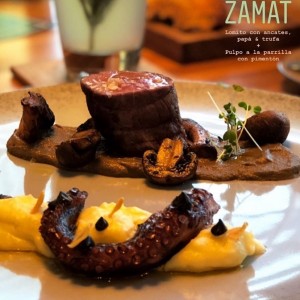 Lomito con ancates + Pulpo