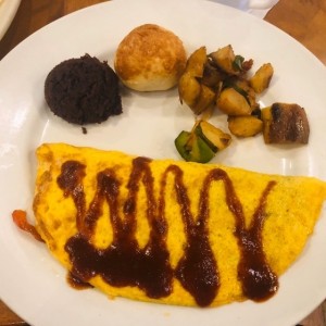 Omelett con salsa barbacoa