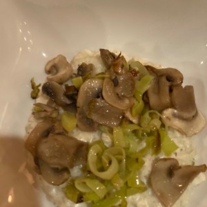 risotto de champiñones y cebollin