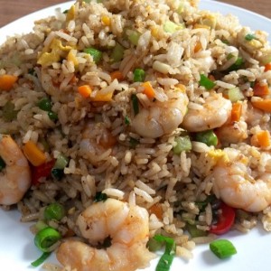 arroz frito de camarones 