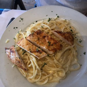SPAGHETTI ALFREDO CON POLLO