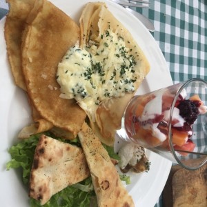 Crepe de espinaca y queso ricotta