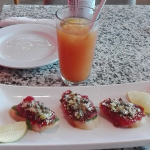 brochetas de carpaccio