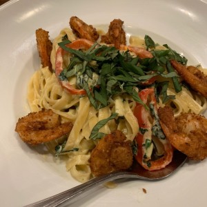 Crispy Lemon Shrimp Pasta