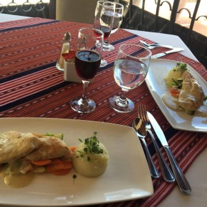 Pollo en salsa blanca