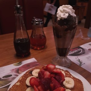 Double Berry Banana Pancake Breakfast