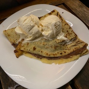 nutela, banano y fresa