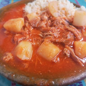 Hilachas con arroz