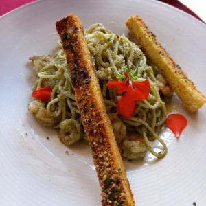 pasta con camarones 