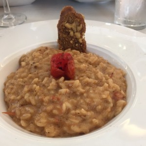 risoto con tomate y queso de cabra