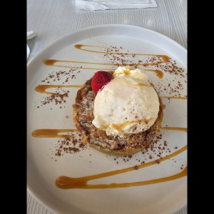 crumble de manzana con helado