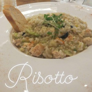 Risotto de pollo y verduras