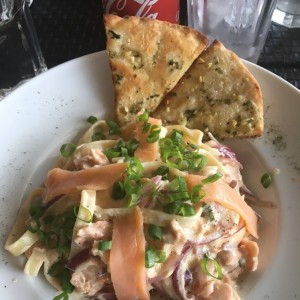 pasta con salmon ahumado