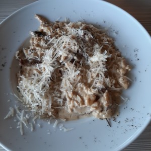 risotto de hongos y carne