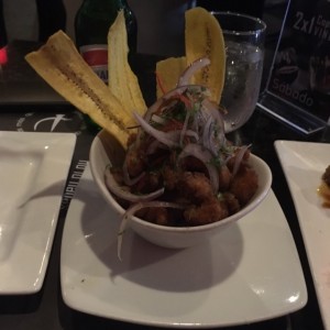 Ceviche frito de corvina