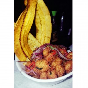 Ceviche frito de corvina