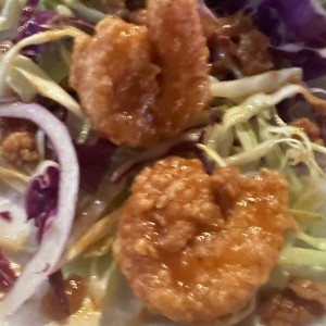 Camarones en salsa buffalo