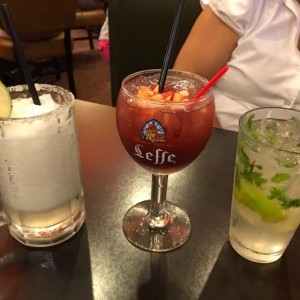 Margarita, sangria y mojito