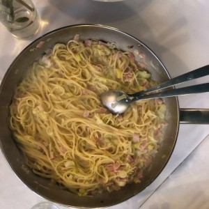 pasta de puerros y jamon