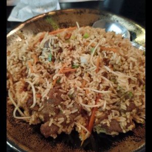 Arroz frito con carne