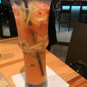 limonada de fresa y pepino