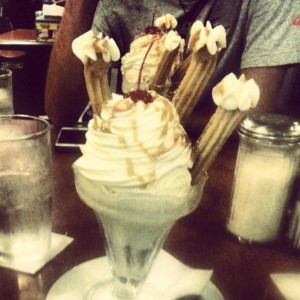 churros con helado
