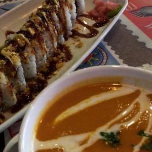 Roll y sopita de zapallo