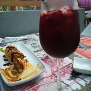 rollo de Cangrejo y platano maduro