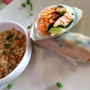 Rollos vietnamita de salmon