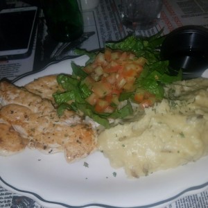 pollo a la plancha con pure