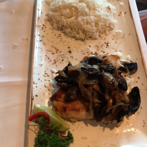 corvina con portobelos