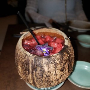 Refrescante jugo de Sandilla con Coco