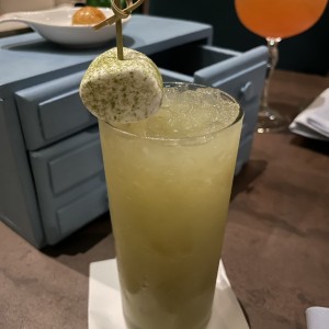 Matcha lychee mocktail