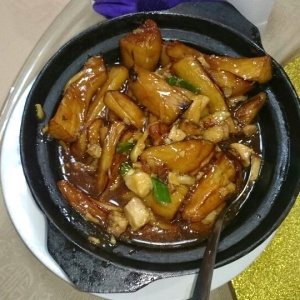 Cacerola de berengena con bacalao