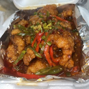Langostino Estilo Suchuan sin Cascara