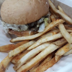 Mushroom Swiss burger