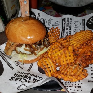 hamburguesa Blue cheese con bacon