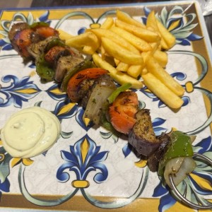 brocheta de vegetales