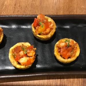 cabasta rellena de camarones