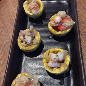canastitas con camarones