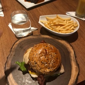 hamburgesa de pollo bbq
