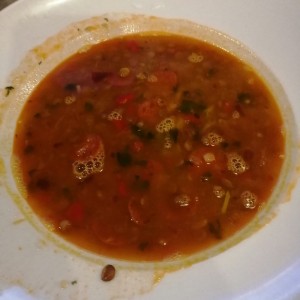 Sopa lenteja con chorizos