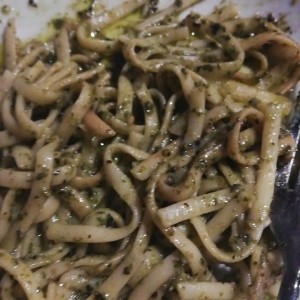 Al pesto de camarones
