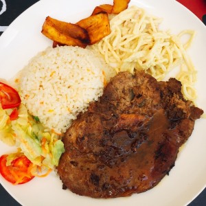 chuleta de cerdo con salsa de naranja