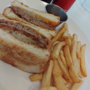 Simple Patty Melt With Spicy Fries