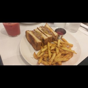 Double Patty Melt With Spicy Fries