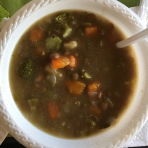 sopa de lentejas y brocoli