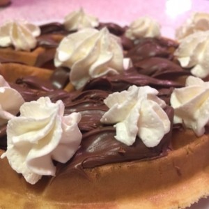 waffle de nutella con helado