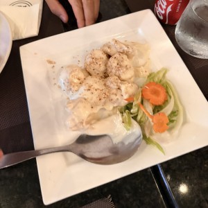 Langostinos en Salsa Blanca del Chef