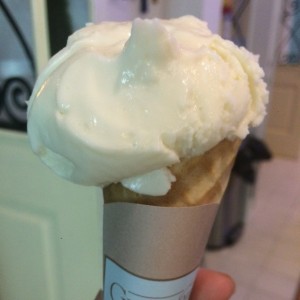 Helado de chocolate blanco